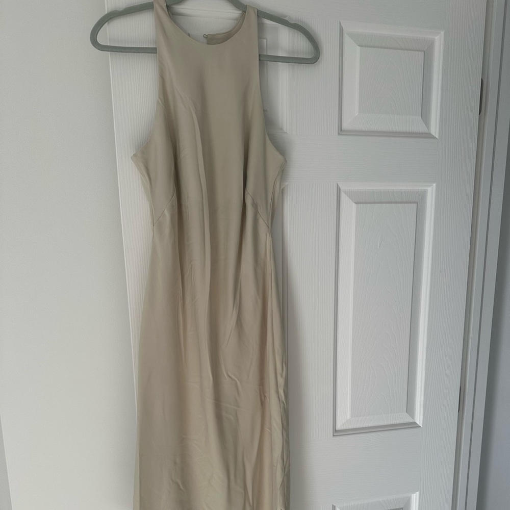 NWT beige mid-length silky dress